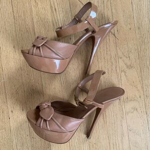 Yves Saint Laurent peep toe sling back women’s size 39 nude